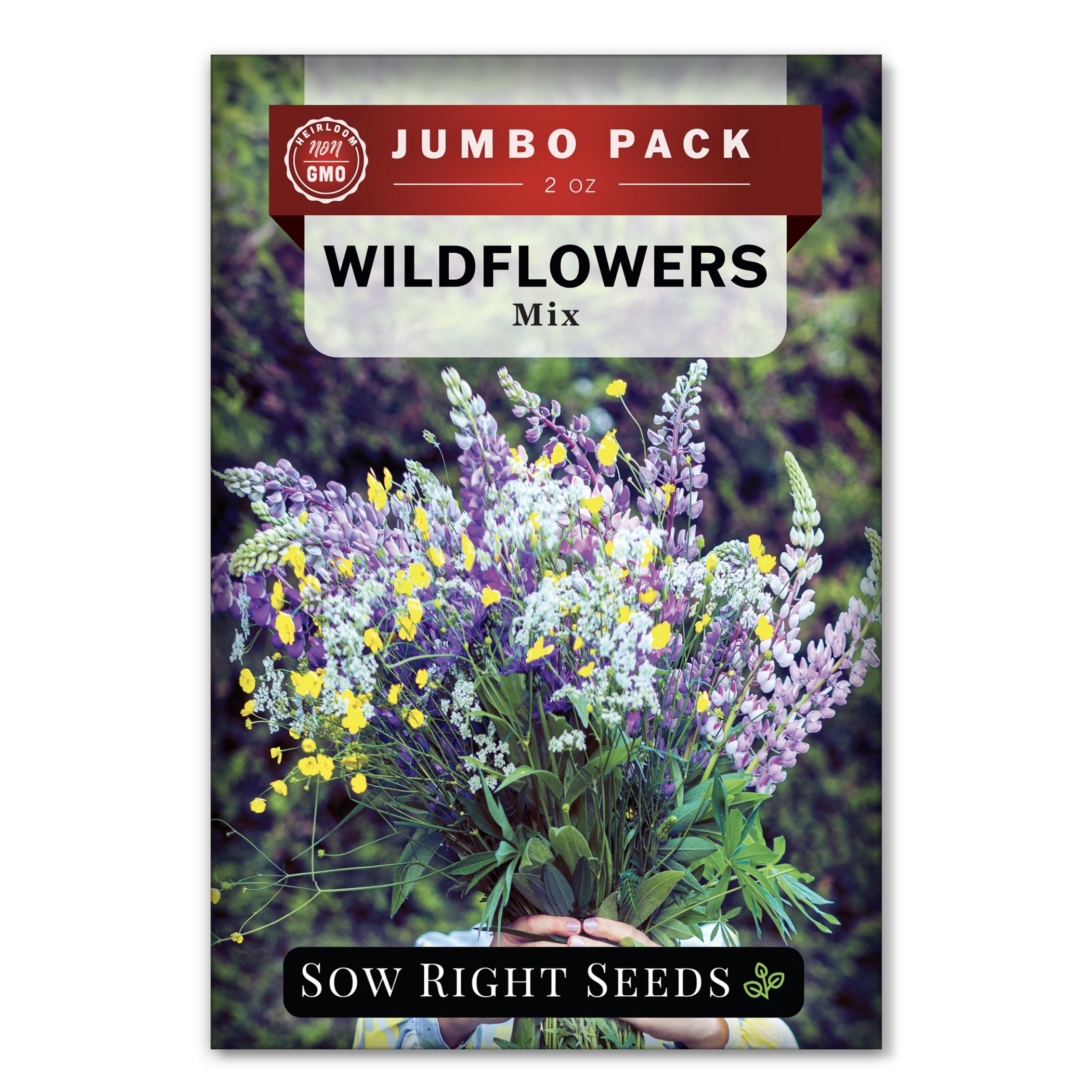 bulk bag of wildflower seeds Sow Right Seeds - Bulk Wildflowers Seeds Mix for Planting - Annuals & Perennials - 2 Ounces, 56000 Seeds - Non-GMO Heirloom Jumbo Pack