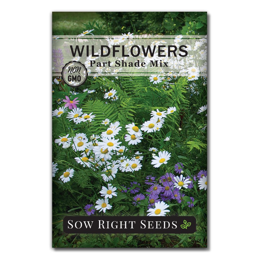 shade flower seeds Sow Right Seeds - Wildflowers Seeds Mix for Planting in Partial Shade