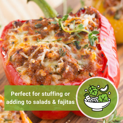 big red pepper seeds perfect for stuffing or adding to salads and fajitas