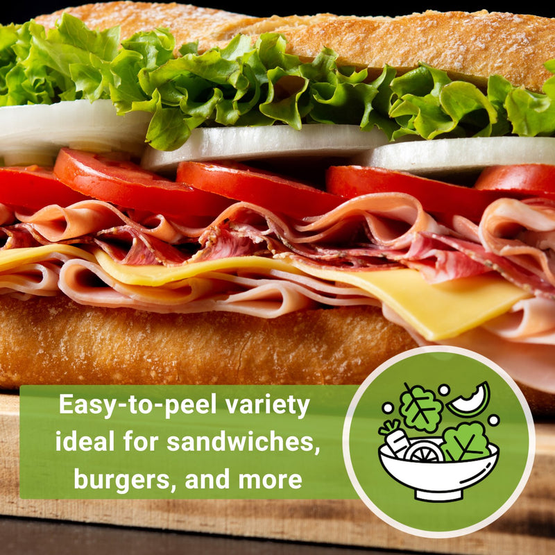 white sweet spanish onion seeds easy to peel variety ideal for sandwiches burgers and more