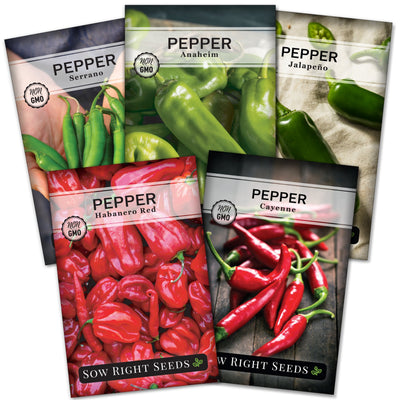 hot pepper seed collection serrano anaheim jalapeno habanero red cayenne vegetables sow right seeds