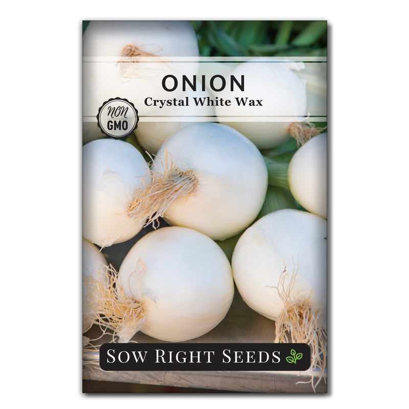 crystal white wax onion seed packet vegetables sow right seeds