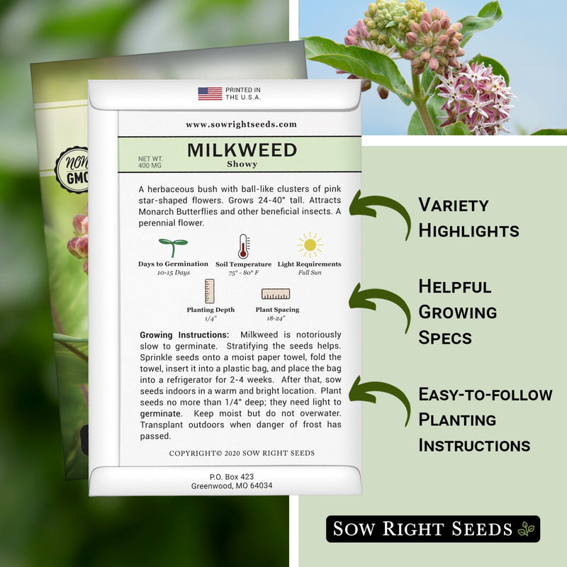 milkweed seeds planting instructions Showy Milkweed Seeds