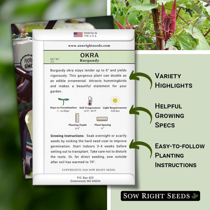 okra seed planting depth Burgundy Okra Seeds for Planting