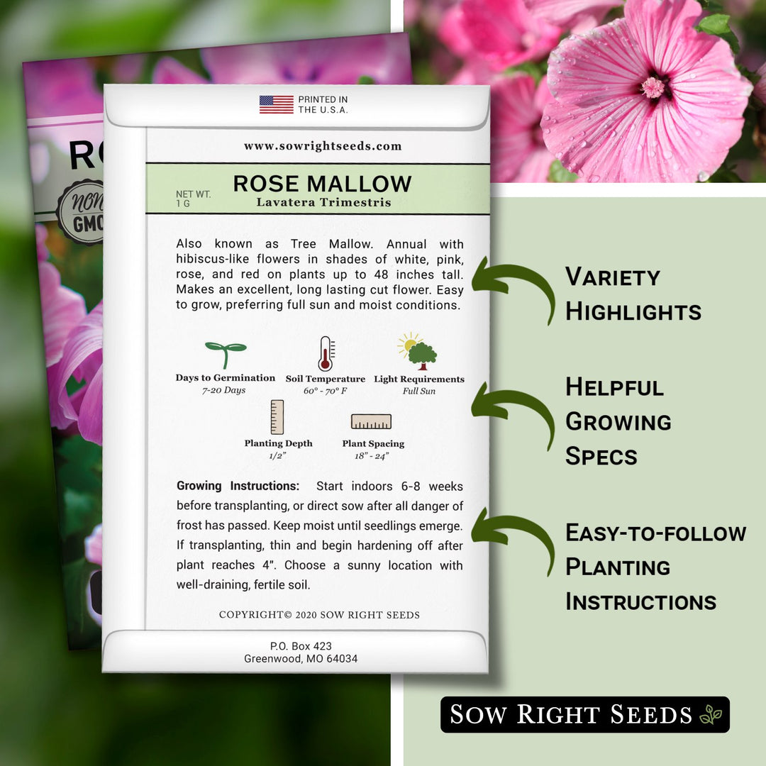 red and white rose seeds Sow Right Seeds Rose Mallow Plant Seeds, Non-GMO