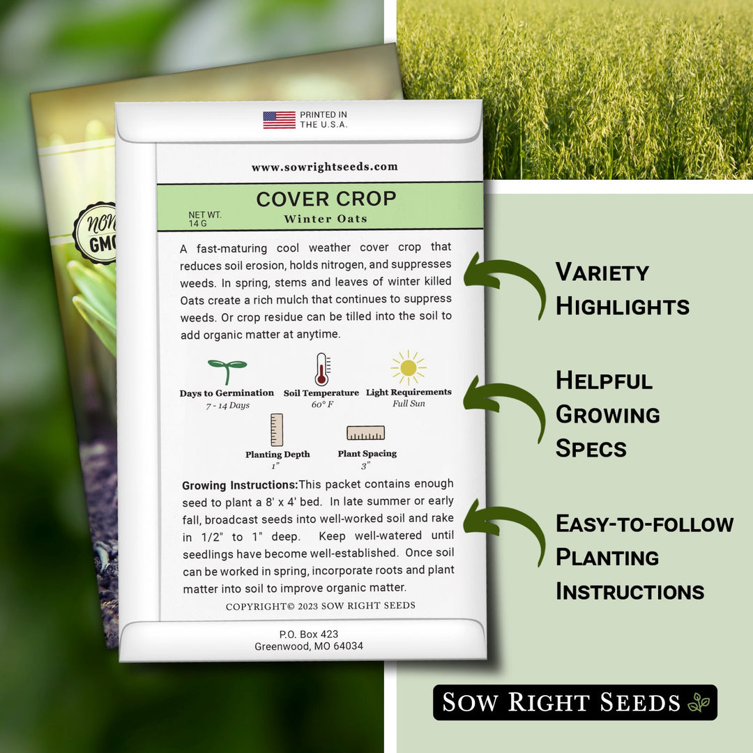 Winter Oat Cover Crop Seeds for Planting in your Home Garden – Sow Right  Seeds