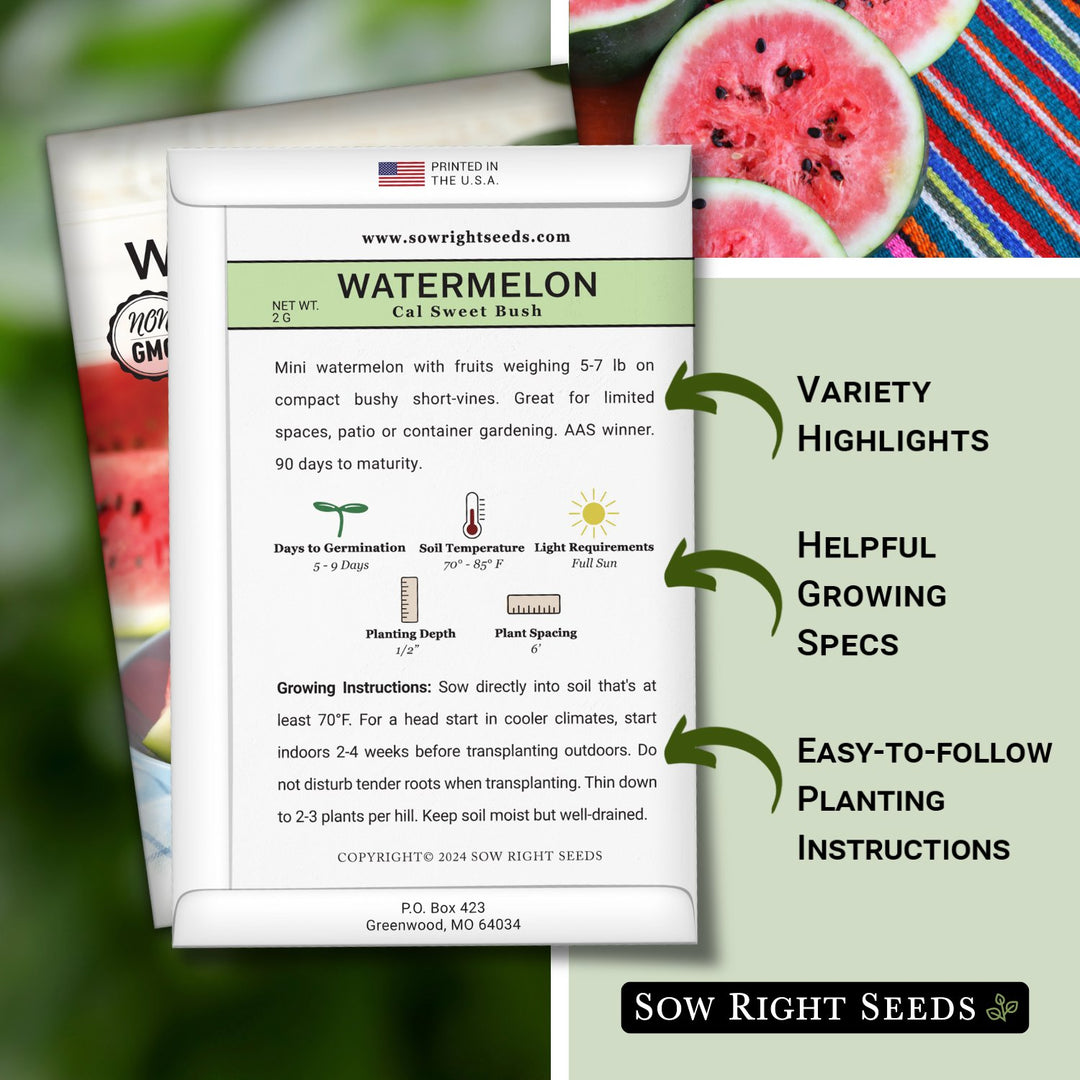 watermelon seed planting depth Cal Sweet Bush Watermelon Seeds