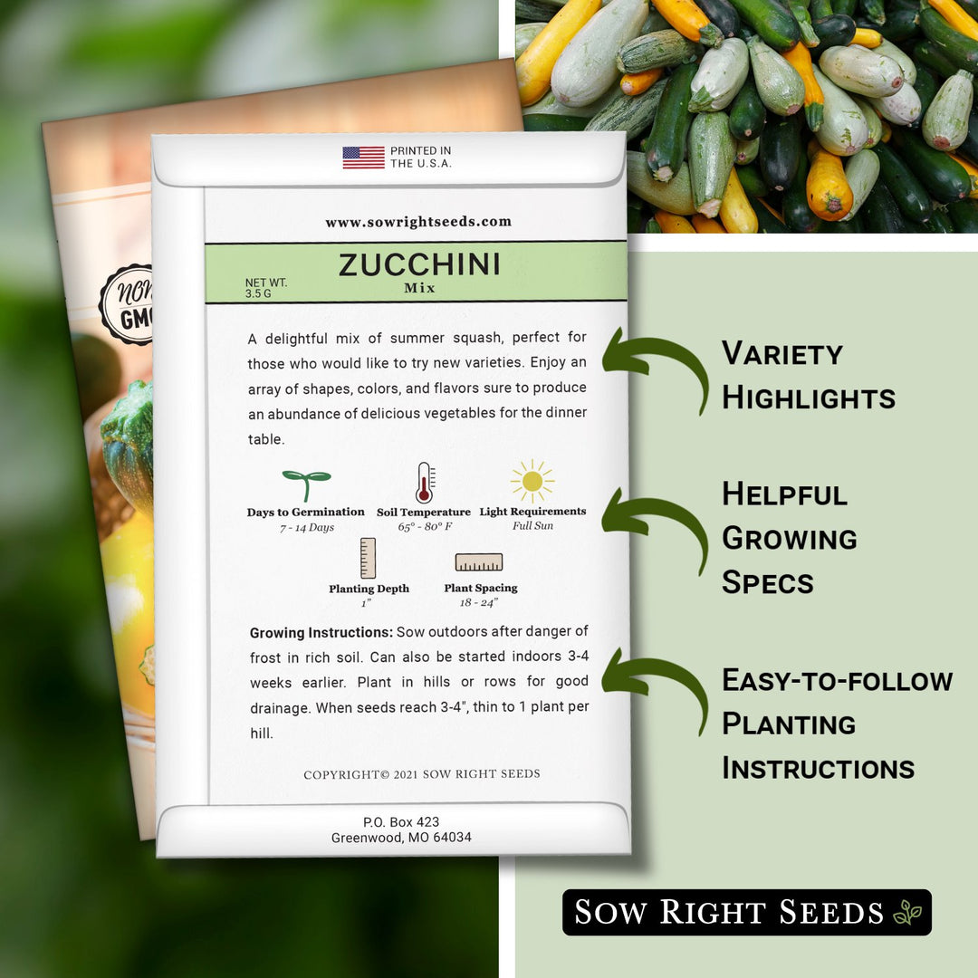 Mixed Zucchini Seeds for Planting | Grow a Garden Surprise – Sow
