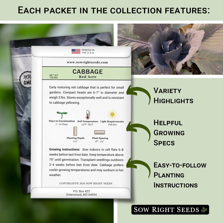 サイズO Sow Right Seeds Mint Garden Collection – 5 Varieties, Non-GMO