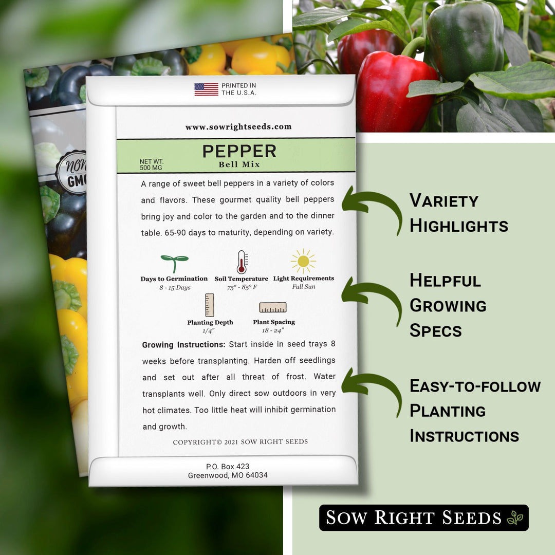 Bell Mix Pepper Seeds for Planting