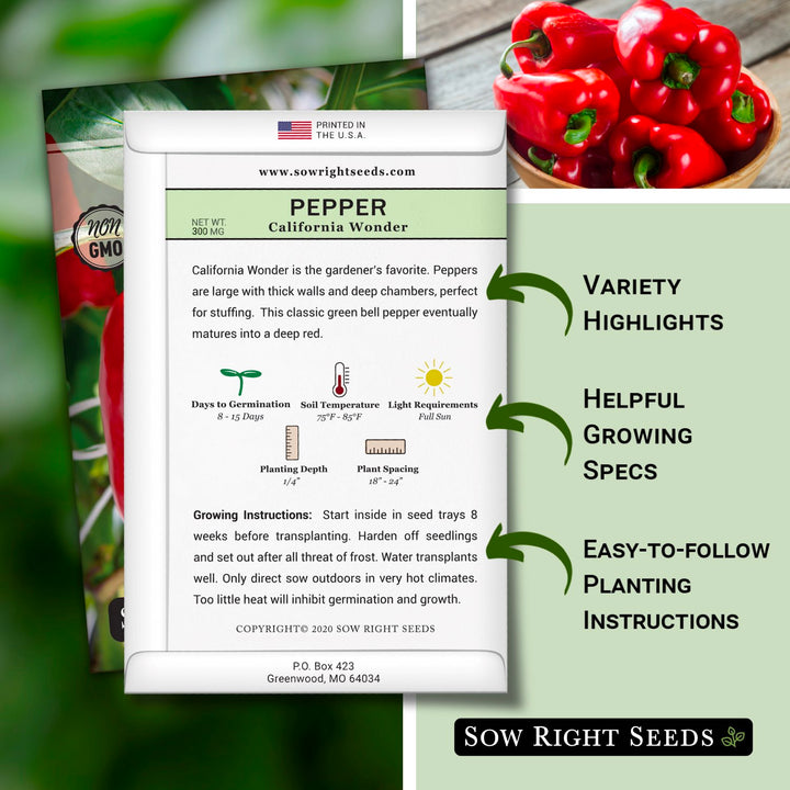 planting bell pepper seeds outdoors California Wonder Pepper