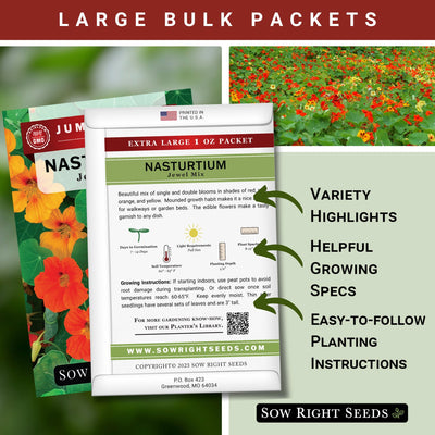 Bulk Nasturtium Jewel Mix 1 Ounce Seeds