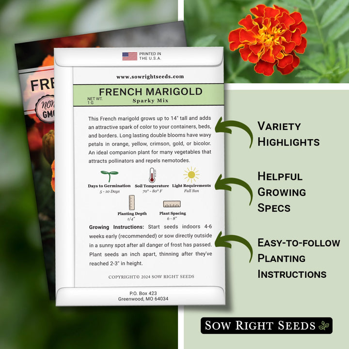 marigold seed planting instructions Sparky Mix Marigold Seeds