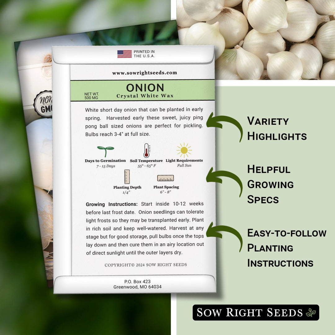 Crystal White Wax Onion Seeds | Perfect Pickling Onion – Sow Right