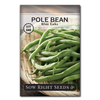 blue lake pole bean seed packet vegetables sow right seeds