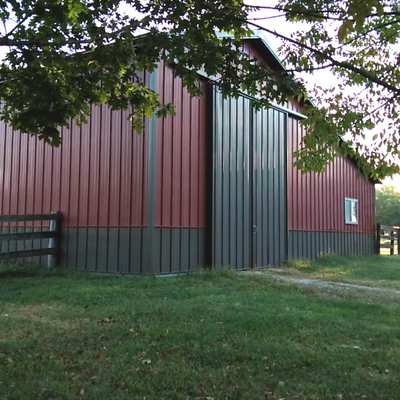 Red barn used to house seed production facility