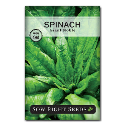 giant noble spinach seed packet vegetables sow right seeds