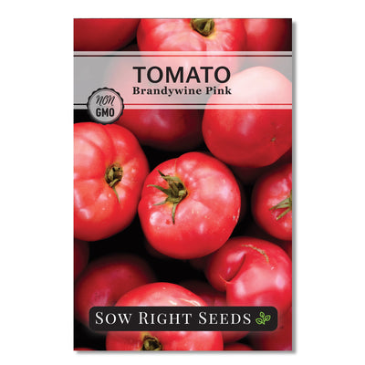 brandywine pink tomato seed packet vegetables sow right seeds