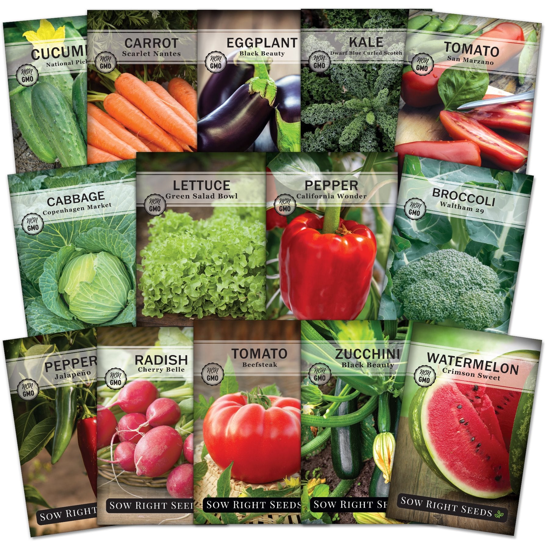 Classic Vegetable Garden Seed Collection - Beginner Gardening – Sow ...