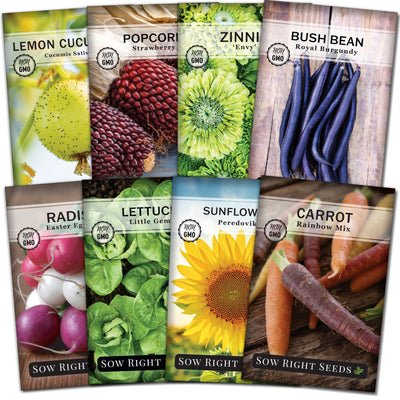 childrens garden collection with 8 varieties of seed packets to grow for sale