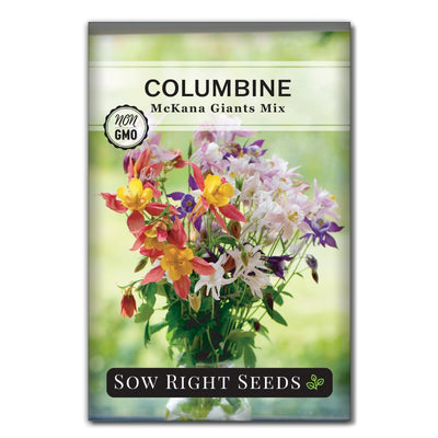 mixed pink, white, red, yellow, and more colors of columbine seeds for sale