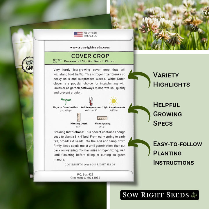 soak clover seeds before planting White Dutch Clover Cover Crops Seeds for Planting in Home Gardens – Sow  Right Seeds