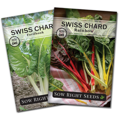 swiss chard seed packet collection with 2 varieties of seeds for sale