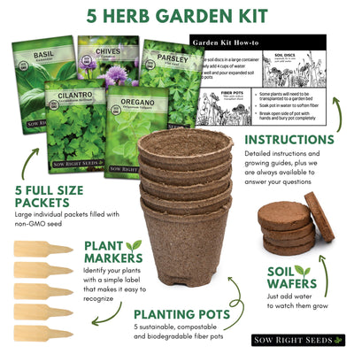 herb garden growing kit materials for starting herbs